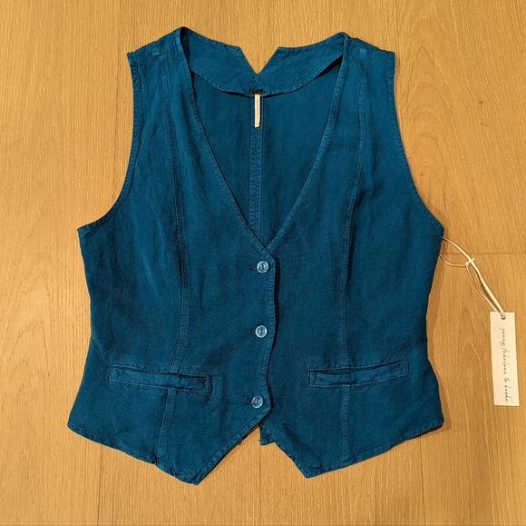 Blue Sleeveless Vest Top - Picture 1 of 7